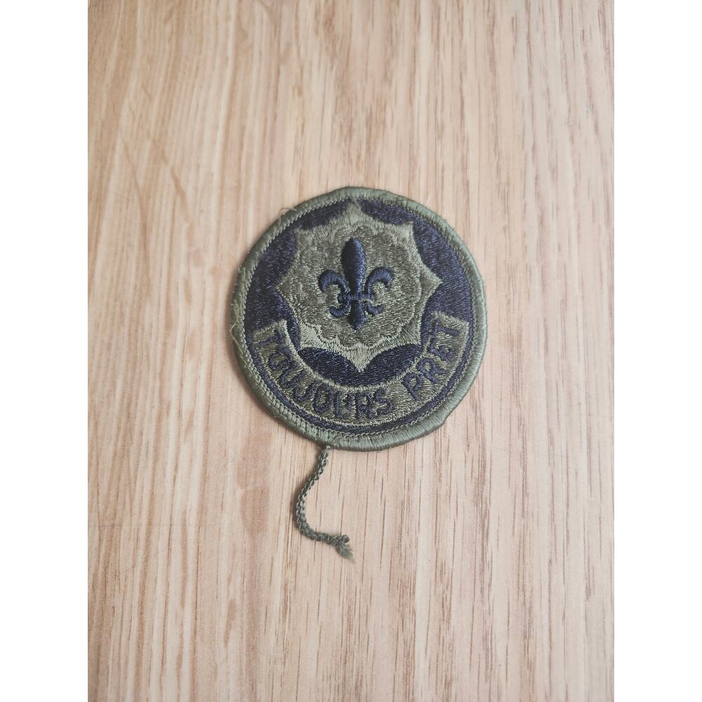U.S. Army 256th Infantry Brigade Patch "Toujours Pret" Subdued OD Green Black